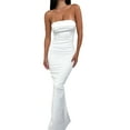 thumbnail image 3 of Coduop Women Elegant Strapless Maxi Dress Ruched Sleeveless Cut Out Cocktail Party Long Dresses, 3 of 6