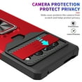 thumbnail image 4 of ELEHOLD Rugged Hybrid Case for Google Pixel 7 Pro Heavy Duty with Card Slot Camera Lens Cover Magnetic Metal Ring Holder Kickstand Hard PC Soft TPU Shockproof Case,Red, 4 of 7