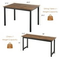 thumbnail image 3 of Barara King Dining Set,Dining Table Set, Dining Room Table,3 Pieces Dining Table Set with 2 Benches for Dining Room Kitchen Bar-Brown, 3 of 7
