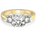 thumbnail image 3 of 1 Carat IGI Certified Radiant Shape Lab Grown Diamond Engagement Ring | 14K Yellow Gold |Dianna Three Stone Side Trapezium Diamond Ring | FG-VS1-VS2 Quality Friendly Diamonds, 3 of 5