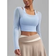 thumbnail image 5 of Top-kevin Women's Sports Long Sleeve Fitness Long Sleeve Mesh Design for Running Gym Yoga, 5 of 8