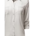 thumbnail image 3 of FashionOutfit Women's Lace Embroidered Chiffon Button Down Shirt Blouses, 3 of 3