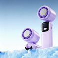 thumbnail image 6 of Handheld Fan with Ice Cooler, Portable USB Rechargeable with 100 Speeds, LED Display, Foldable Mini Hand Held fans, Up to 14Hrs Cooling for Travel Outdoor Home Office Bedroom, 1pcs, 6 of 9