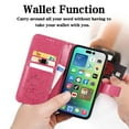 thumbnail image 5 of for iPhone 16 Pro Wallet Case, [Flower Embossed] Premium PU Leather Flip Protective Case Cover with Card Holder and Stand with Wrist Strap for iPhone 16 Pro, Rose, 5 of 6