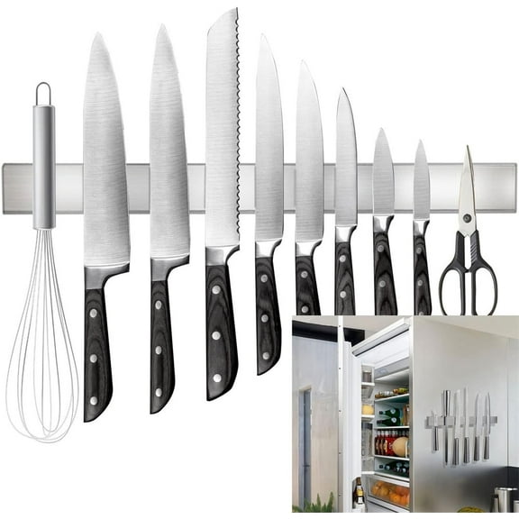 Tutuviw Stainless Steel Magnetic Knife Holder, Magnetic Knife Holders for Fridge or Kitchen Wall,for Home Kitchen Utensil Holder & Tool Holder