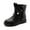 Z04 Black, variant on Girls Boots - Thick Heels Soft Soles Mid Length Bow Leather Mid Tube Warm Boots Comfortable Casual Shoes for Big Kids - Toddler Boots,Color:Black,Size:5-5.5 Years