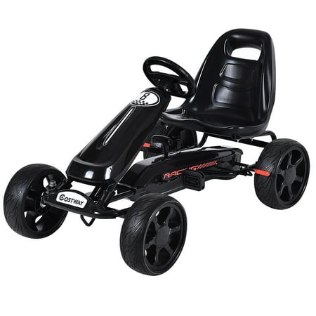 UPC: 6952938372909 | Costway Xmas Gift Go Kart Kids Ride On Car Pedal Powered Car 4 Wheel Racer Toy Stealth Outdoor Black