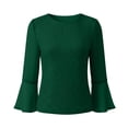 thumbnail image 7 of Olyvenn Womens Ruffle 3/4 Sleeve Tops Lightweight Sparkly Elegant Dressy Blouses Sexy Double Layers Cute Mesh Tunic Shirts Army Green L, 7 of 7