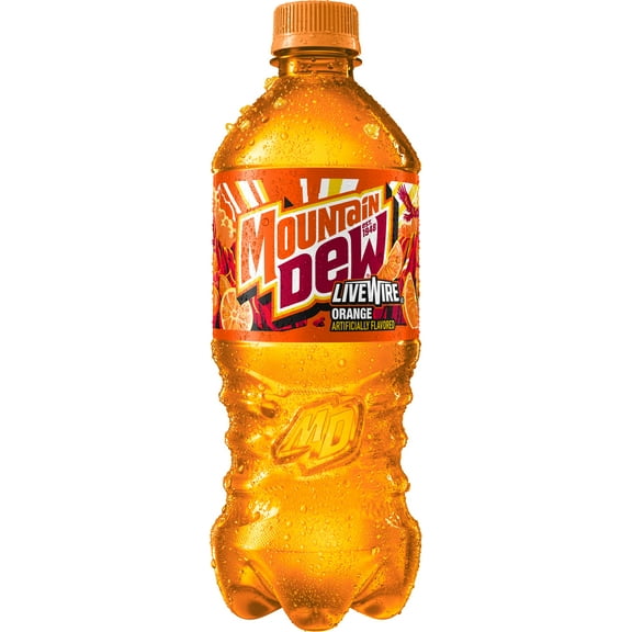 Mountain Dew Livewire Orange Soda, 20 fl oz Bottle