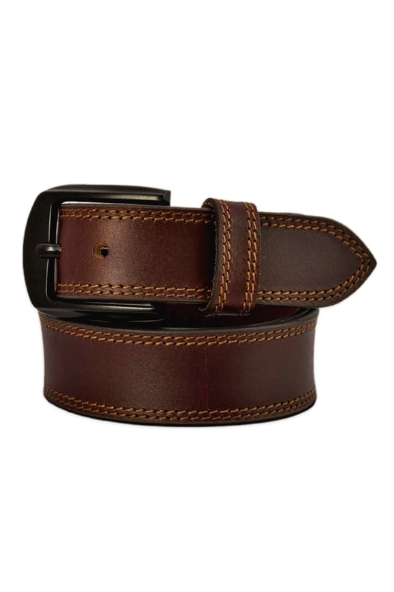 Men's Genuine Buff Leather Casual & Dress Belt Heavy Duty Belts for Men Also for Big & Tall
