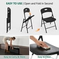 thumbnail image 5 of HaiCube 2 Pack Portable Plastic Folding Chair with Back Support, Heavy Duty Steel Frame, Indoor Outdoor for Party Wedding Office Patio, Black, 5 of 7