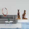 thumbnail image 2 of Elegante juego de estante metálico y sujetalibros con estatua de gato egipcio para una decoración con estilo en el hogar, el bar y la oficina, con un, 2 of 8