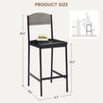 thumbnail image 3 of Modern Set of 2 Counter Height Bar Stools - 25.2" PU Leather Upholstered Dining Chairs with Back & Footrest - Metal Legs, Easy Assembly - Perfect for Kitchen or Bar - Grey, 2-Pack Bar Chairs, 3 of 5