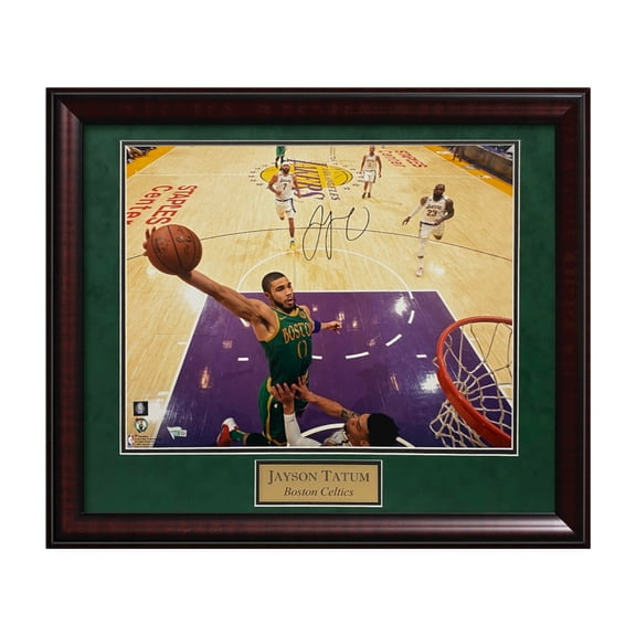 Jayson Tatum Boston Celtics Autographed 16x20 Photo Framed To 23x27 Fanatics