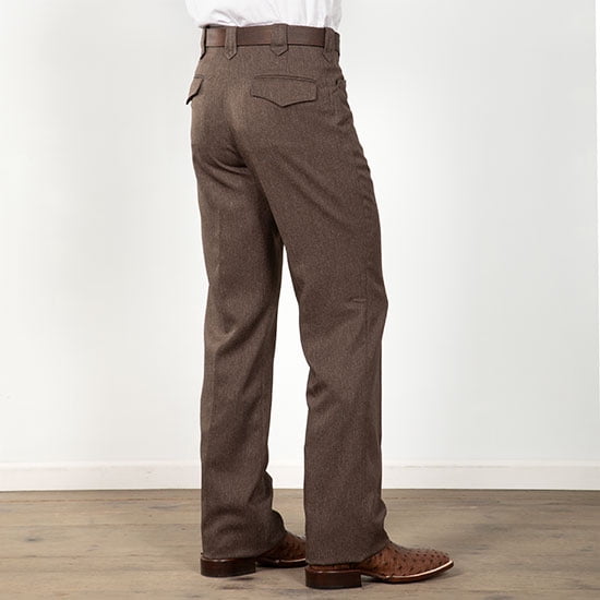 Circle S Mens Heather Chestnut Polyester Western Unhemmed Ranch Dress Pant 46