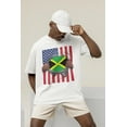 thumbnail image 2 of Jamaica Flag + USA Flag Pride T-shirt | Jamaican + American Flag Rip 4th Of July | Funny Viral Latino Tees | Unisex - 4 Colors, 2 of 10