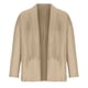 thumbnail image 3 of Chaquetas de traje de Negocios para mujer Frente abierto Manga larga Trabajo de negocios Chaquetas de traje informal Cárdigan ligero con cuello con muescas,blazer moda（Caqui， L), 3 of 4