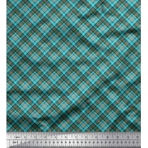 Soimoi Cotton Voile Fabric Diagonal Check Print Fabric by The Yard 42 Inch Wide