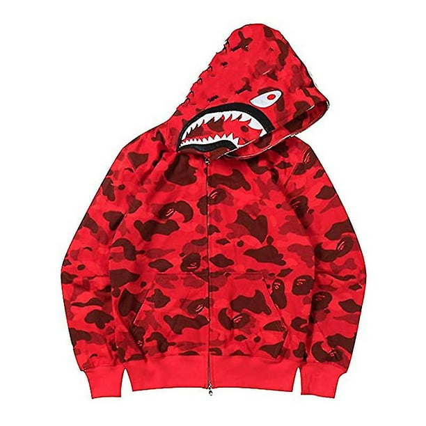 Sweat a Capuche pour Femmes Hommes avec Imprime Bouche de Requin Veste Decontractee avec Fermeture Eclair Walmart