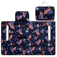 thumbnail image 4 of COEQINE US Flag Golf Cart Seat Cover Towel with Foldable Design and Carry Handle, Universal Comfort Quilted Polyester, 4 Front Pockets, for Patriotic Decor, USA American Flag, 4 of 8