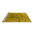 thumbnail image 2 of Ahgly Company Machine Washable Indoor Rectangle Oriental Yellow Industrial Area Rugs, 2' x 4', 2 of 4