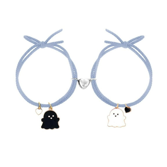 Cute Cartoon Ghost Romantic Couple Heart Magnetic Attracting Bracelets For Women Bracelet Pendant Gift Friendship Jewelry friend bracelet halloween jewelry matching matching necklace and brace Y0P0