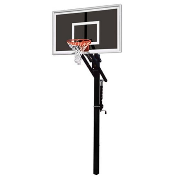 Jam Eclipse Steel-Smoked Glass In Ground Adjustable Basketball System, Columbia Blue