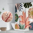 thumbnail image 3 of Abstract Mid Century Bathroom Shower Curtain Colorful Boho Tropical Leaves Shower Curtain with Hooks Polyester Waterproof Fabric Home Bathtub Shower Curtain Decorative, 72x84 Inch, 3 of 6