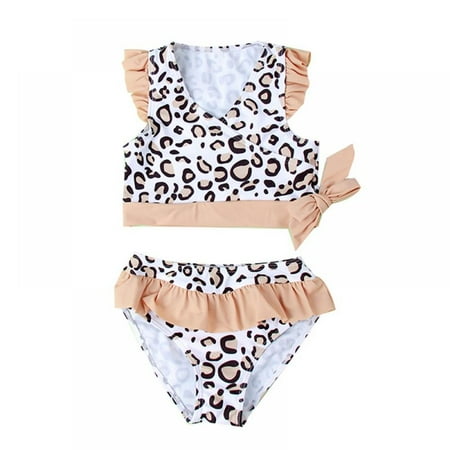 

Toddler Girls Swimsuits Fly Sleeve Ruffle Butterfly Grils Bathing Suit 2 Piece Tankini Set