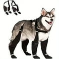 thumbnail image 1 of Dog Suspender Boots, Waterproof Anti-Slip Dog Shoes with Reflective Adjustable Straps, Stay-On Paw Protector for Small Medium Large Dogs, Outdoor Walking Rain Snow Hiking(S,Black), 1 of 6