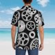 thumbnail image 4 of Fotbe Metallic Gears Camisa Hawaiana para Hombre Unisex – Camisa Casual de Verano con Botones de Manga Corta de Algodón y Lino,X-Large, 4 of 7