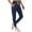 Navy Blue, variant on PULI Women's Cotton Jogger Sweatpants, Ribbed Splicing Lounge Pants, Tapered Athletic Workout Joggers with Zipper Pocket