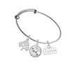 thumbnail image 2 of Delight Jewelry White ''Little Sister'' with Heart Silvertone Let Things Go Tree Charm Bangle Bracelet, 2 of 4