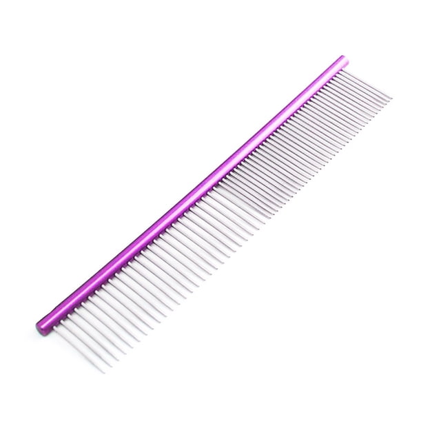 LSLJS Dog Comb for Removes Tangles and Knots - Cat Comb for Removing Matted Fur - Grooming Tool with Stainless Steel Teeth and Non-Slip Grip Handle - Best Pet Hair Comb for Home Grooming Kit