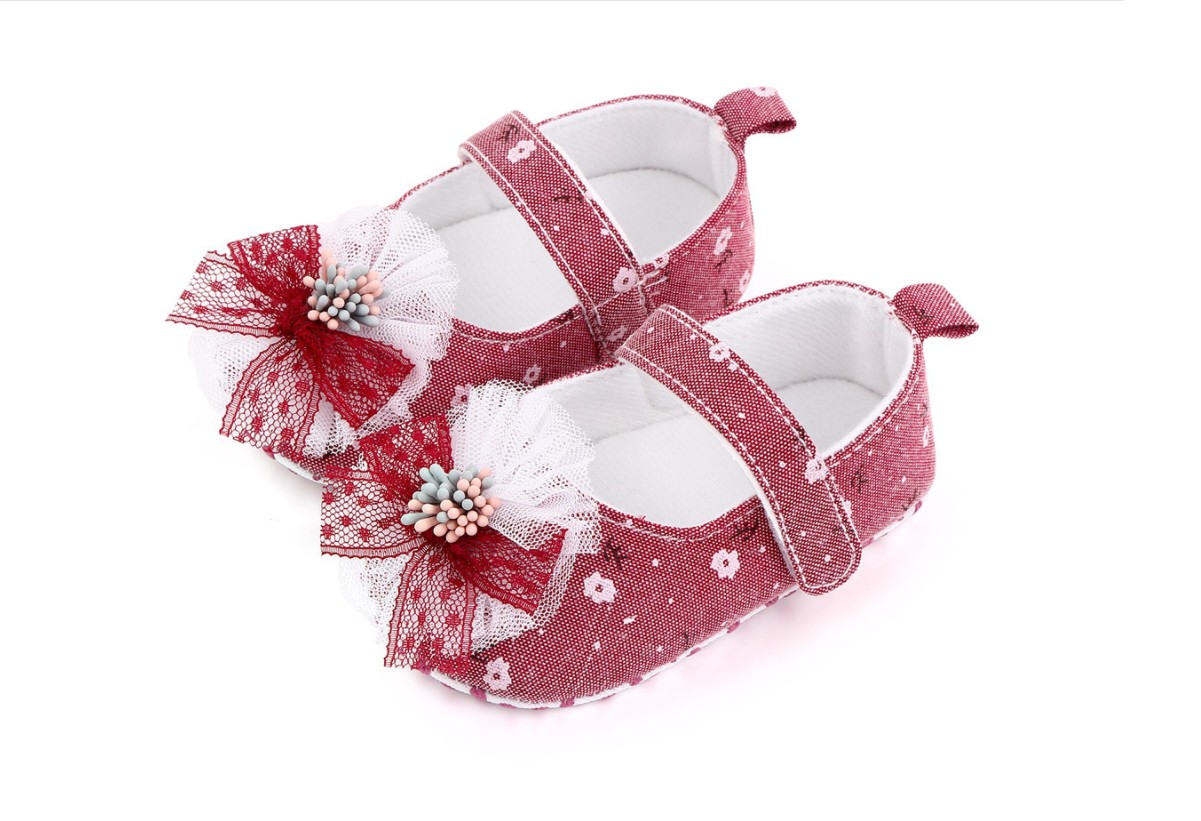 Baby Girls Mary Jane Flats Non Slip Soft Sole Infant Princess Dress Shoes With Flower Bowknot Walmart Com