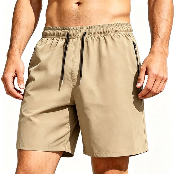 Eagokdc Men's Elastic Waist Shorts Casual Loose Comfy Drawstring Big And Tall Short With Pockets Size S-3XL