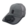 thumbnail image 2 of BingTong Mesh Baseball Cap With Built-in Cooling Fan,USB Rechargeable & Solar Powered Wide Brim Sun Hat,Breathable Outdoor Cooling Hat For Fishing,Hiking,Camping,Gardening Dark Gray, 2 of 5