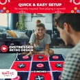 thumbnail image 7 of Swooc Games® - 2-in-1 Giant Vintage Checkers & Tic Tac Toe Game W/ Mat (3ft x 3ft) - 100% Machine-Washable Canvas - Giant Outdoor Games & Activities - Giant Games - Giant Board Game - Oversized Game, 7 of 7