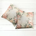 thumbnail image 6 of Ambesonne Floral Throw Pillow Cover 2 Pack, Blooming Hydrangea Flowers, 20", Reseda Green Salmon, 6 of 7