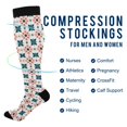 thumbnail image 2 of FORMRS Womens Knee High Socks Casual Long Thick Travel Daily Wear, 2 Pairs, Flowers Geometric Pattern, 2 of 6