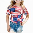 thumbnail image 2 of KPOPLK 4th of July Girls shirts USA Flag Graphic T-Shirts Tee Tops for Toddler Kids Girl Summer Patriotic Outfit(Red,8-9 Years), 2 of 4