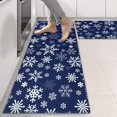 thumbnail image 2 of Kitchen Rugs Sets Of 2,Dark Blue Christmas Snowflake Pattern Anti Fatigue Kitchen Mat Rugs Non Slip Washable,Decorative Kitchen Floor Mats for Kitchen,Sink,Laundry,17"X47", 2 of 5