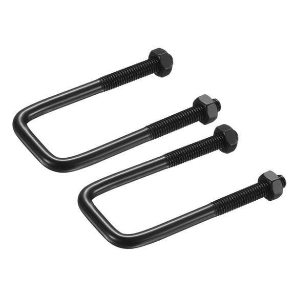 2 Sets M6 Square U-Bolts, 25mm Width 70mm Length 304 Stainless Steel with Nuts