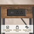 thumbnail image 5 of fyigbion Tall End  with Charging Station and USB Ports  3 Tier Narrow Side  with Storage  Skinny Nightstand with Outlets for Bedroom  Living Room    Black, 5 of 6
