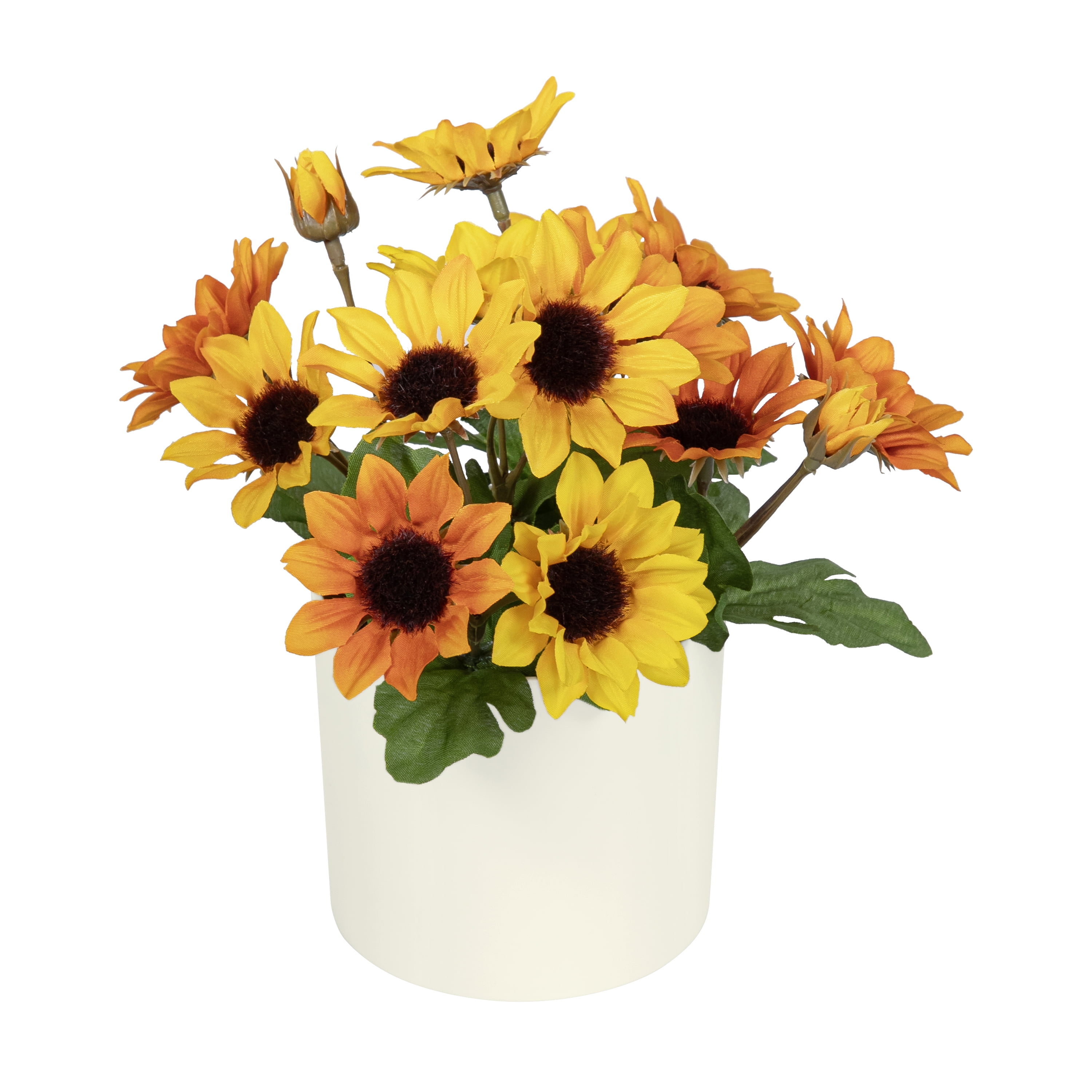 Mainstays 7.5" Artificial Sunflower Plant in Cream Pot