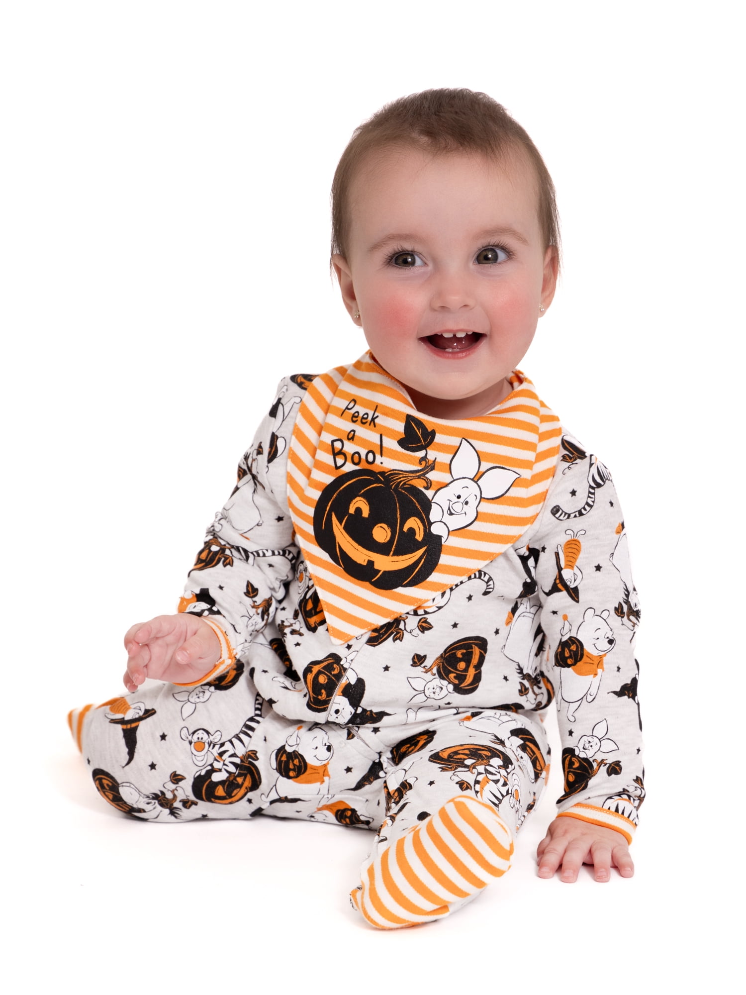 Baby Character Halloween Footed Sleep N Play & Bib Set, 2-Piece, Sizes Newborn-6/9 Months