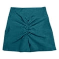 thumbnail image 4 of Yoga Shorts for Women High Waist Butt Lifting Stretchy Slim Fit Solid Print Pocket Ruched Gym Shorts for Athletic Wear Blue M, 4 of 4