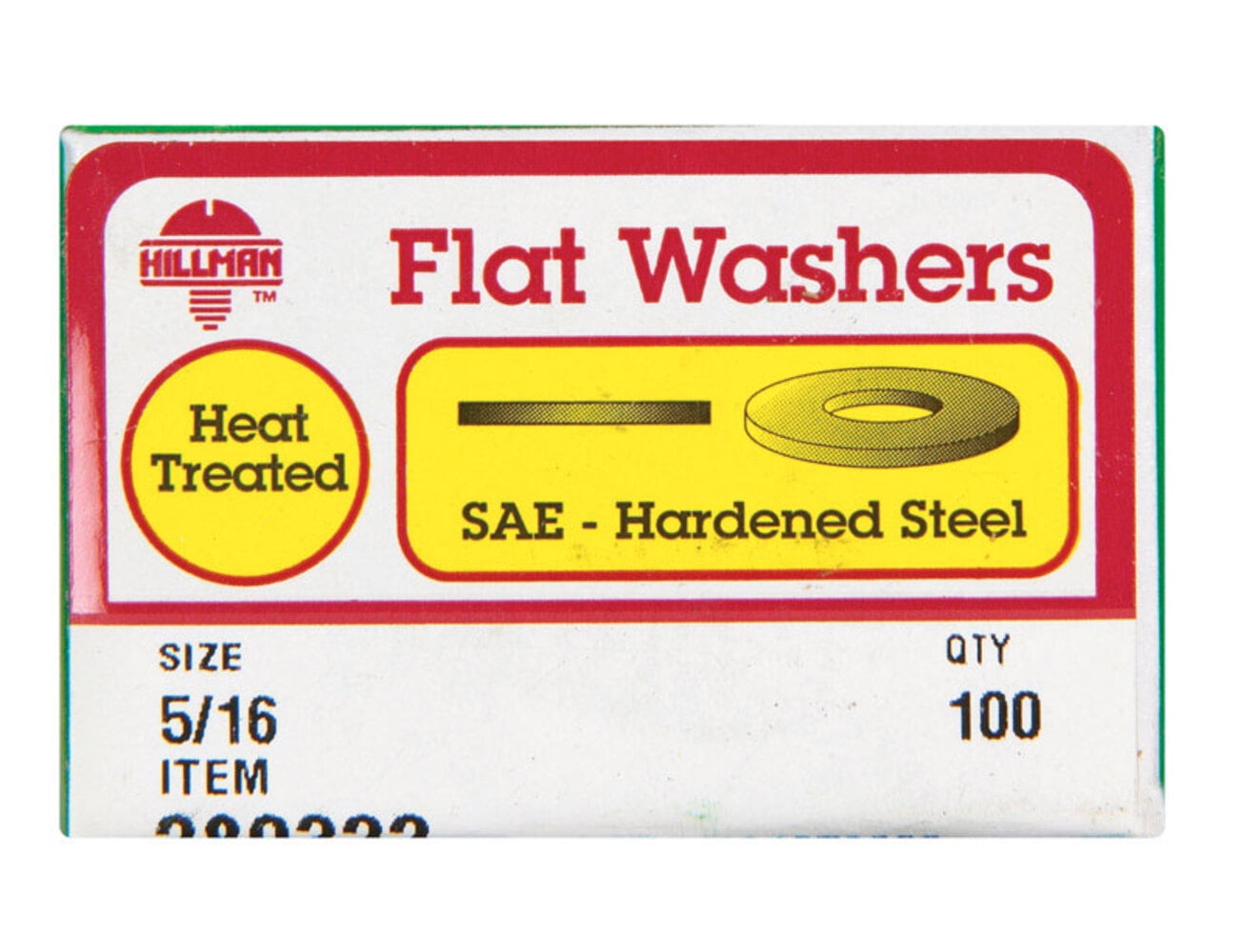 Hillman 5/16 In. SAE Hardened Steel Yellow Dichromate Flat Washer (100 Ct.)