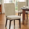 thumbnail image 4 of Brown Farmhouse Chair Back Covers, Farmhouse Solid Color Country Line Texture Removable Chair Covers for Dining Chairs Set of 4, Washable Chairs Slipcovers Back Seat Protector for Wedding 19"x20", 4 of 9
