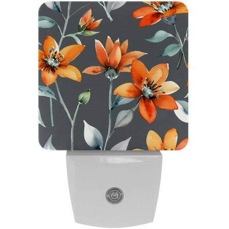 

YZUOUZY Night Light Small Lamp Bedroom Lamps Set of 2 Flowers Hibiscus Lily Flower